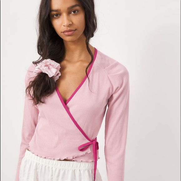 Anthropologie Tops - Anthropologie | ZAINA RIBBED WRAP TOP | Size M